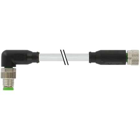 Murrelektronik M8 male 90 Degree / M8 female 0 Degree, PUR 3x0.25 gy UL/CSA+drag chain 0.6m 7000-88061-2300060